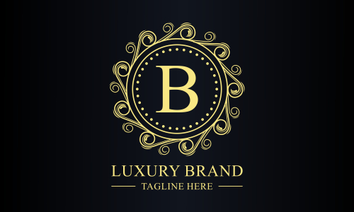 Ornamental luxury golden logo design vector illustration