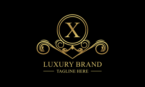 Ornamental luxury golden logo design vector illustration