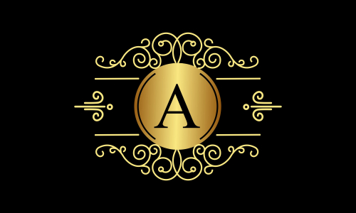 Ornamental luxury golden logo design vector illustration