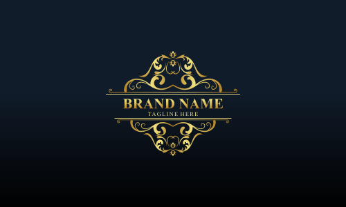 Ornamental luxury golden logo design vector illustration