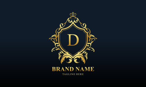 Ornamental luxury golden logo design vector illustration