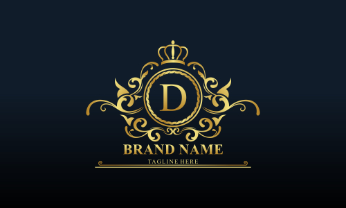 Ornamental luxury golden logo design vector illustration