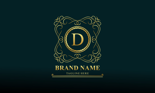 Ornamental luxury golden logo design vector illustration