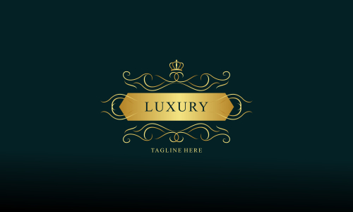 Ornamental luxury golden logo design vector illustration