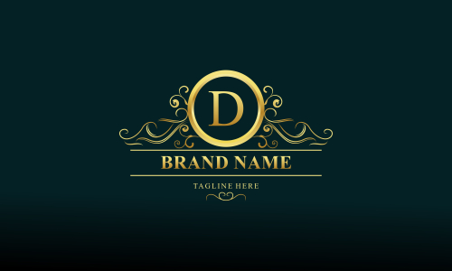 Ornamental luxury golden logo design vector illustration