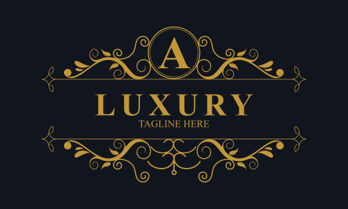 Ornamental luxury golden logo design vector illustration