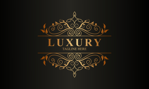 Ornamental luxury golden logo design vector illustration