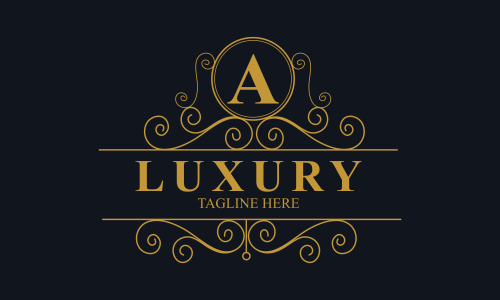 Ornamental luxury golden logo design vector illustration