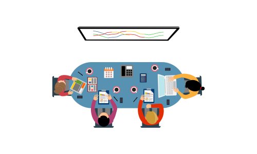 Flat design for business teamwork, analysis, consulting, project management, financial report and strategy . Illustration oncepts web banner and printed materials.