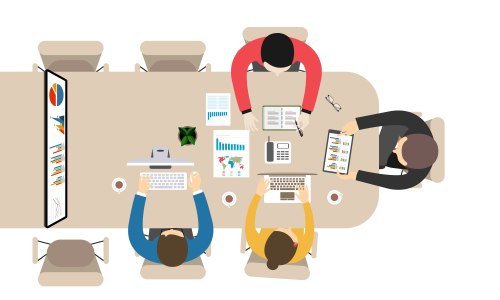 Flat design for business teamwork, analysis, consulting, project management, financial report and strategy . Illustration oncepts web banner and printed materials.