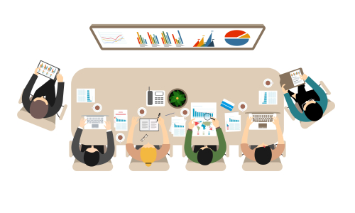 Flat design for business teamwork, analysis, consulting, project management, financial report and strategy . Illustration oncepts web banner and printed materials.