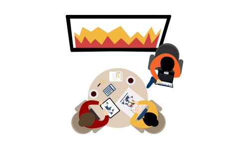 Flat design for business teamwork, analysis, consulting, project management, financial report and strategy . Illustration oncepts web banner and printed materials.