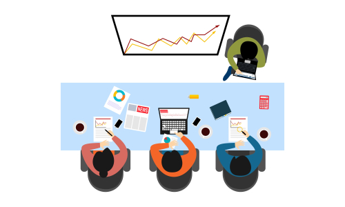 Flat design for business teamwork, analysis, consulting, project management, financial report and strategy . Illustration oncepts web banner and printed materials.