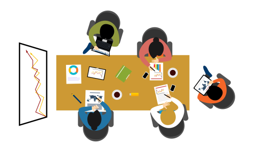 Flat design for business teamwork, analysis, consulting, project management, financial report and strategy . Illustration oncepts web banner and printed materials.