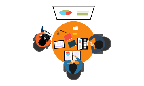 Flat design for business teamwork, analysis, consulting, project management, financial report and strategy . Illustration oncepts web banner and printed materials.