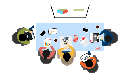 Flat design for business teamwork, analysis, consulting, project management, financial report and strategy . Illustration oncepts web banner and printed materials.