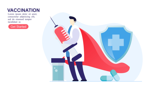 Doctor are fighting coronavirus infection illustration