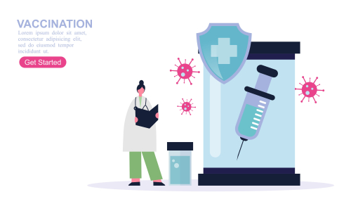 Doctor are fighting coronavirus infection illustration