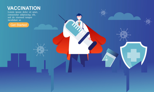 Doctor are fighting coronavirus infection illustration