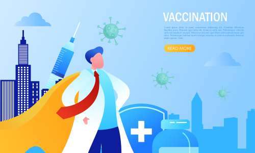 Doctor are fighting coronavirus infection illustration