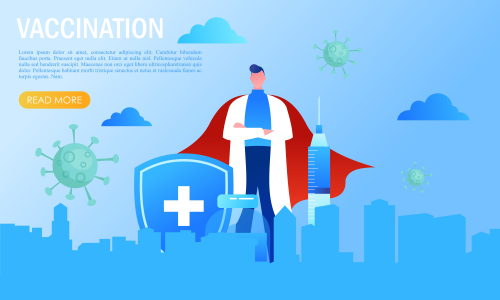 Doctor are fighting coronavirus infection illustration