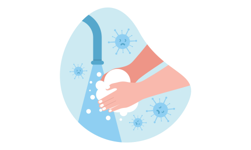 Wash your hands illustration in spanish illustration
