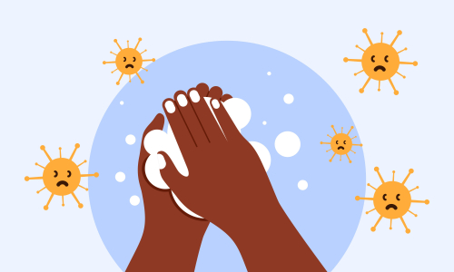 Wash your hands illustration in spanish illustration