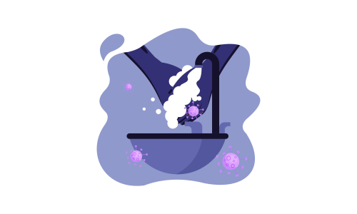 Wash your hands illustration in spanish illustration