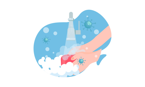 Wash your hands illustration in spanish illustration