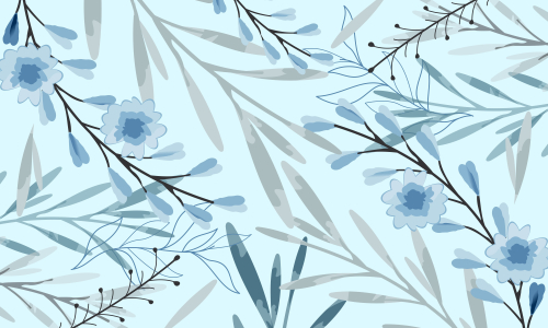Nature flowers and leaves watercolor seamless pattern. Background flowers