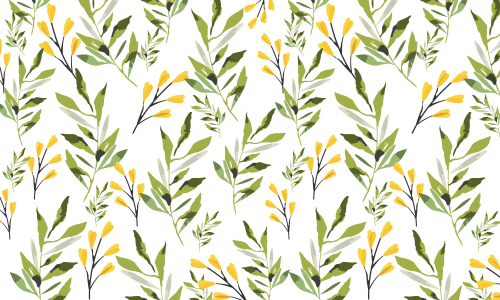 Nature flowers and leaves watercolor seamless pattern. Background flowers
