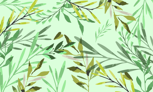 Nature flowers and leaves watercolor seamless pattern. Background flowers