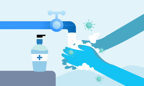 Wash your hands illustration in spanish illustration