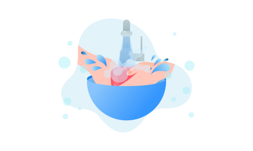 Wash your hands illustration in spanish illustration