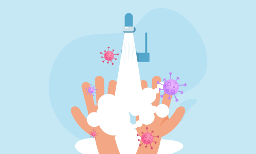Wash your hands illustration in spanish illustration