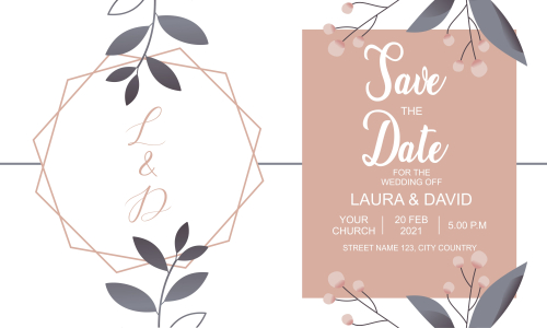Floral wedding invitation template