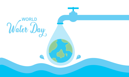 World water day, prevent water waste illustration
