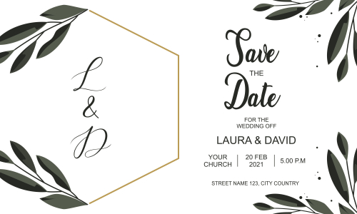 Floral wedding invitation template