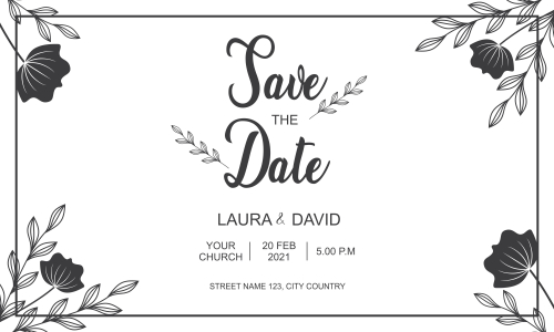 Floral wedding invitation template