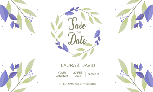 Floral wedding invitation template