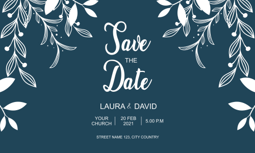 Floral wedding invitation template