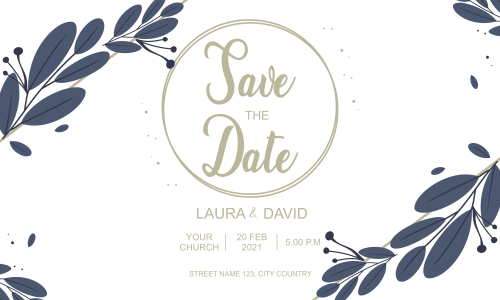 Floral wedding invitation template