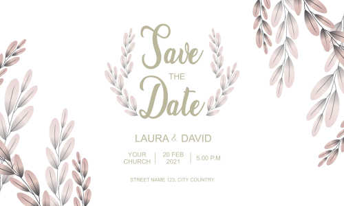 Floral wedding invitation template
