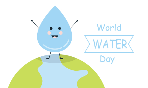 World water day, prevent water waste illustration