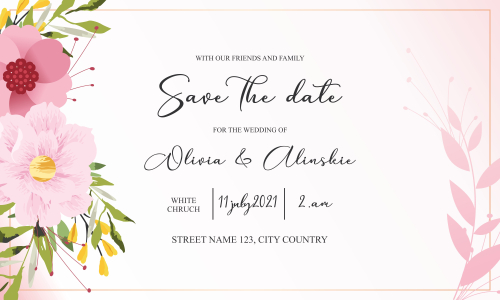 Floral wedding invitation template