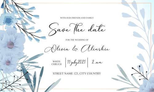Floral wedding invitation template