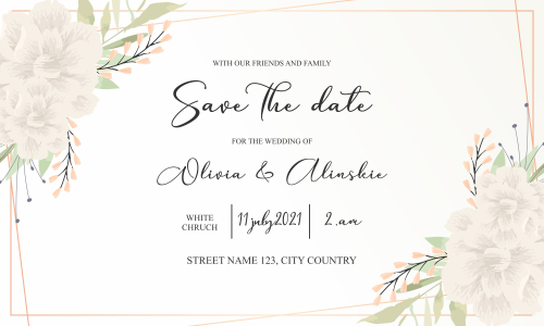 Floral wedding invitation template