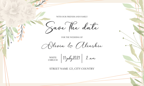 Floral wedding invitation template
