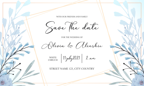 Floral wedding invitation template