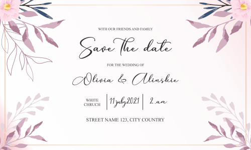 Floral wedding invitation template
